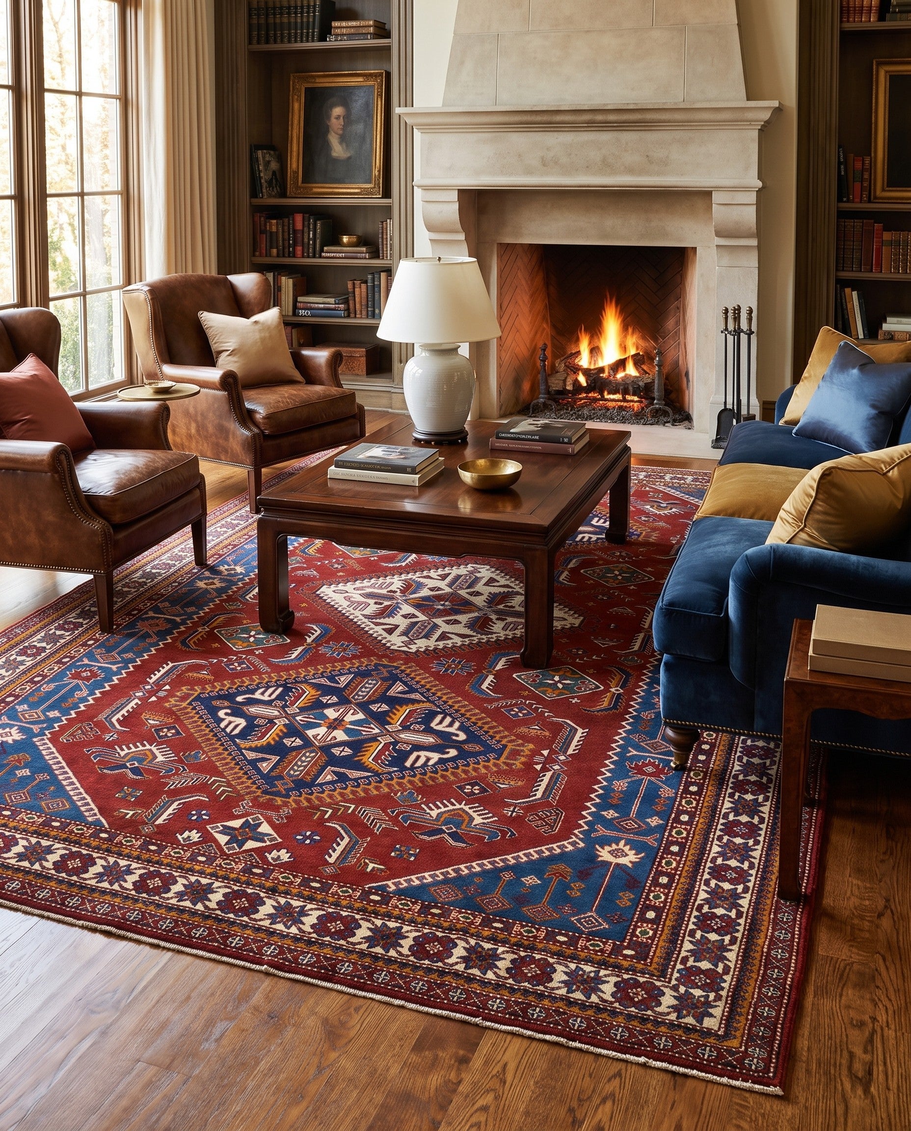 6' 11 x 10' 1 Hand Knotted Shirvan Rug