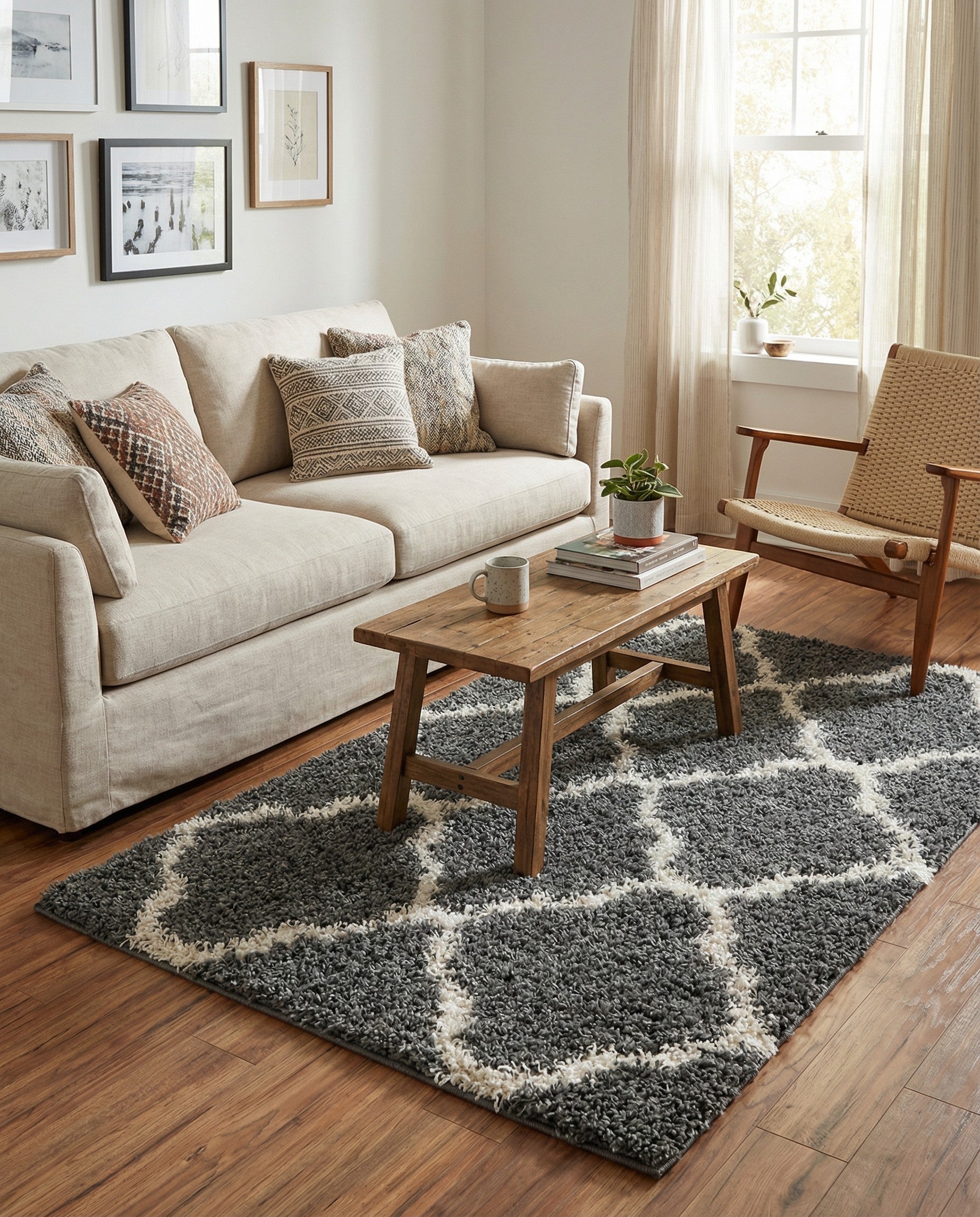 3' x 5' Trellis Shag Rug