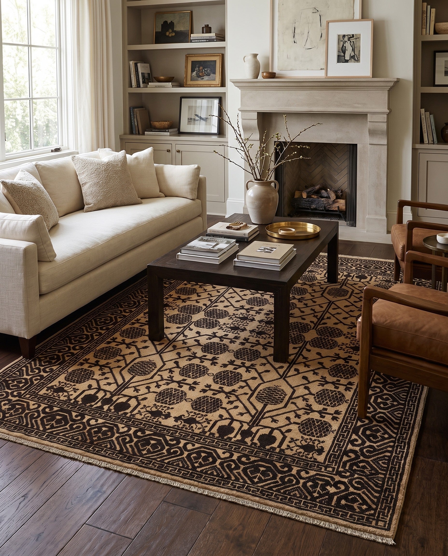 4' 11 x 6' 8 Hand Knotted Ziegler Modern Rug