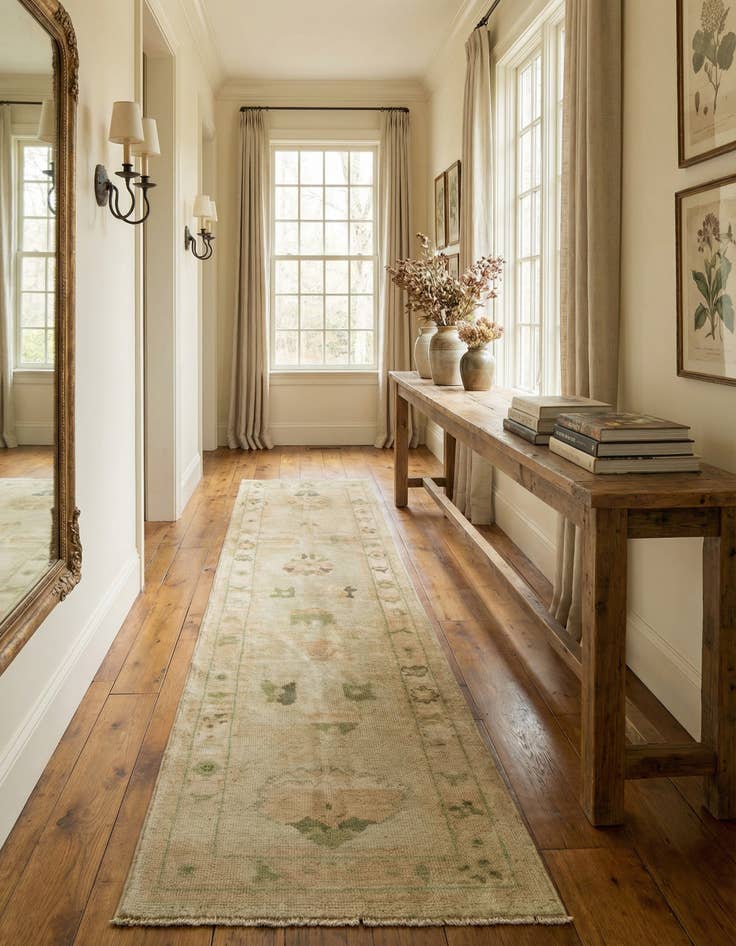 Detail image of 2' 9 x 10' 4 Hand Knotted Oushak Wool Runner Rug