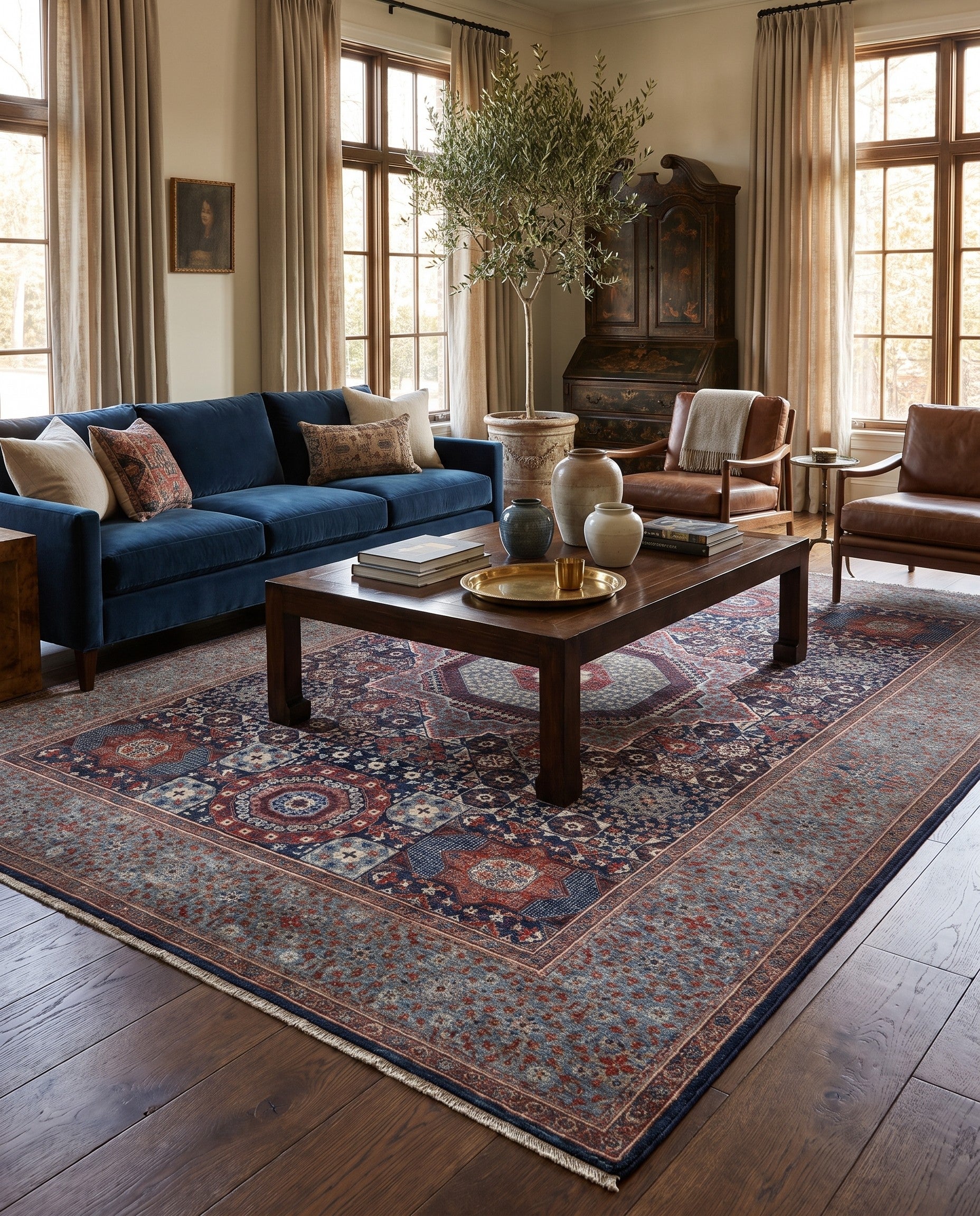 6' 5 x 9' 2 Hand Knotted Mamluk Ziegler Rug