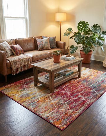 5' 3 x 8' Lattice Frieze Rug
