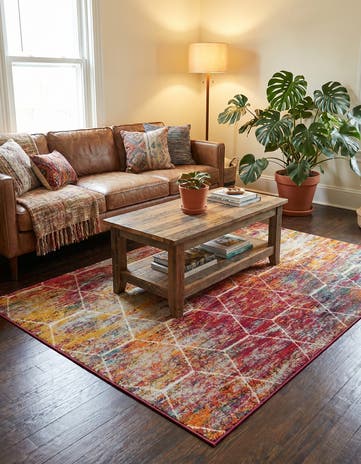 5' 3 x 8' Lattice Frieze Rug