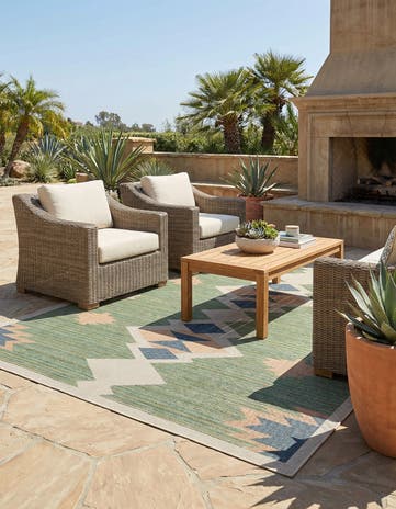 10' x 10' Easy-Clean Baja Indoor / Outdoor Square Rug