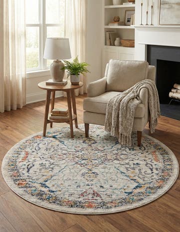Ivory Lola Round Rug