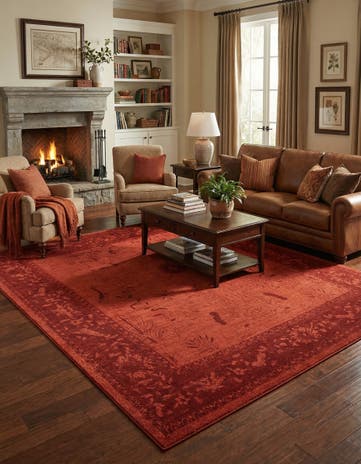 Rust Red Miranda Square Rug