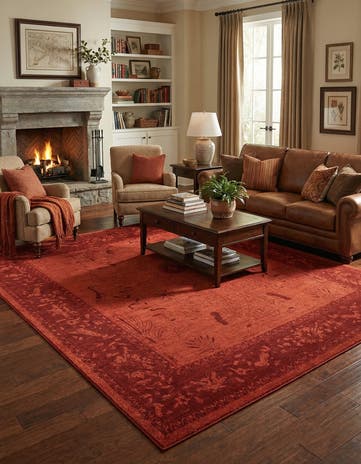Rust Red Miranda Square Rug