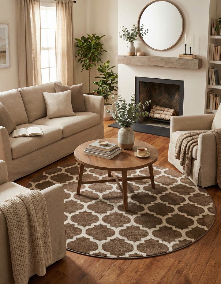 7' 10 x 7' 10 Lattice Round Rug