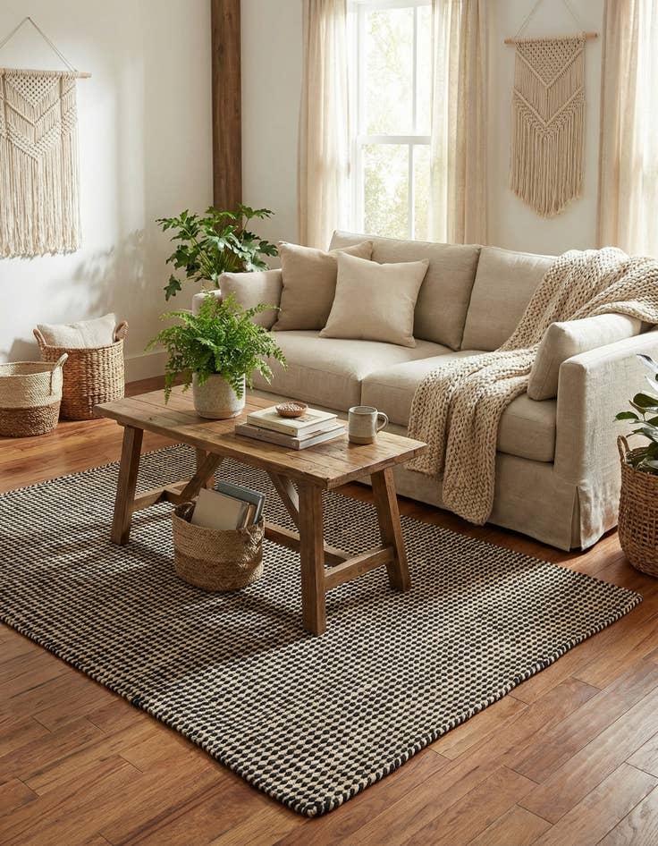 Detail image of 4' 1 x 6' 1 Hand Woven Laurel Handwoven Jute Rug