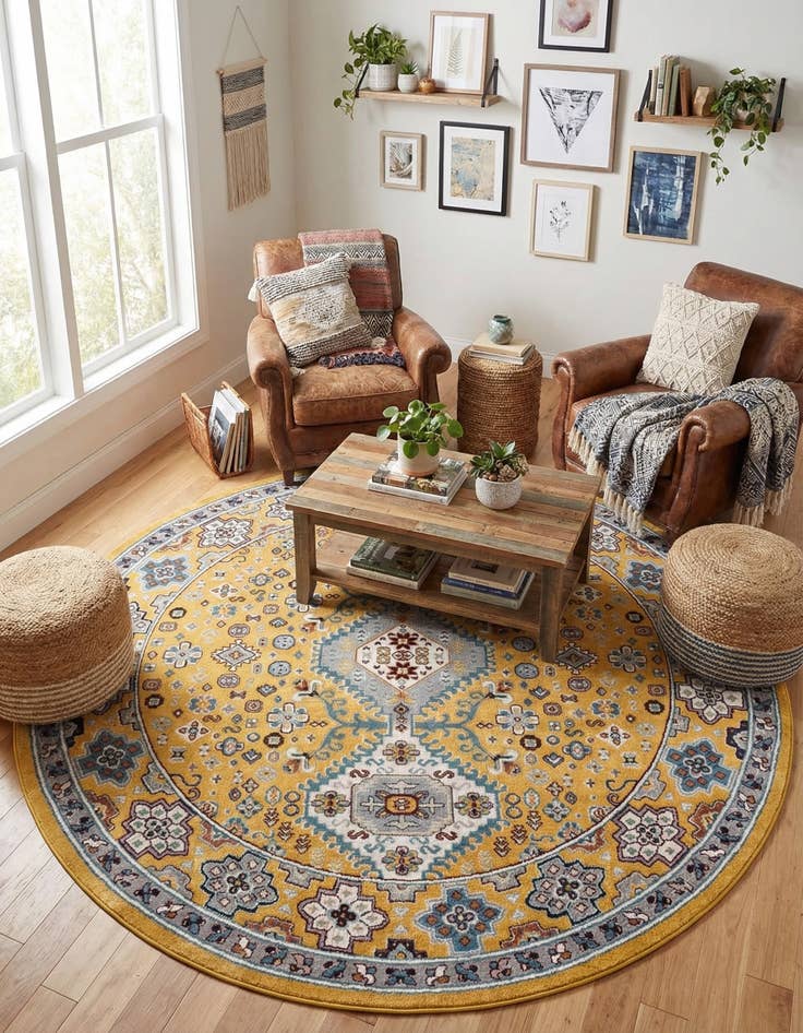 Detail image of 7' 10 x 7' 10 Kamala Washable Round Rug