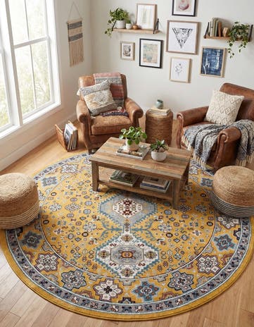 7' 10 x 7' 10 Kamala Washable Round Rug