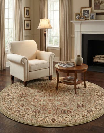 Light Green Aditi Round Rug