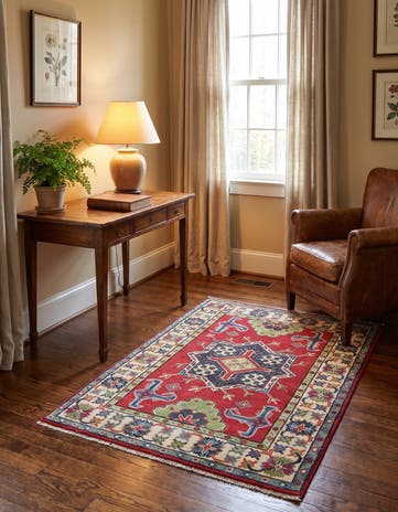 2' 8 x 3' 10 Hand Knotted Kazak Rug