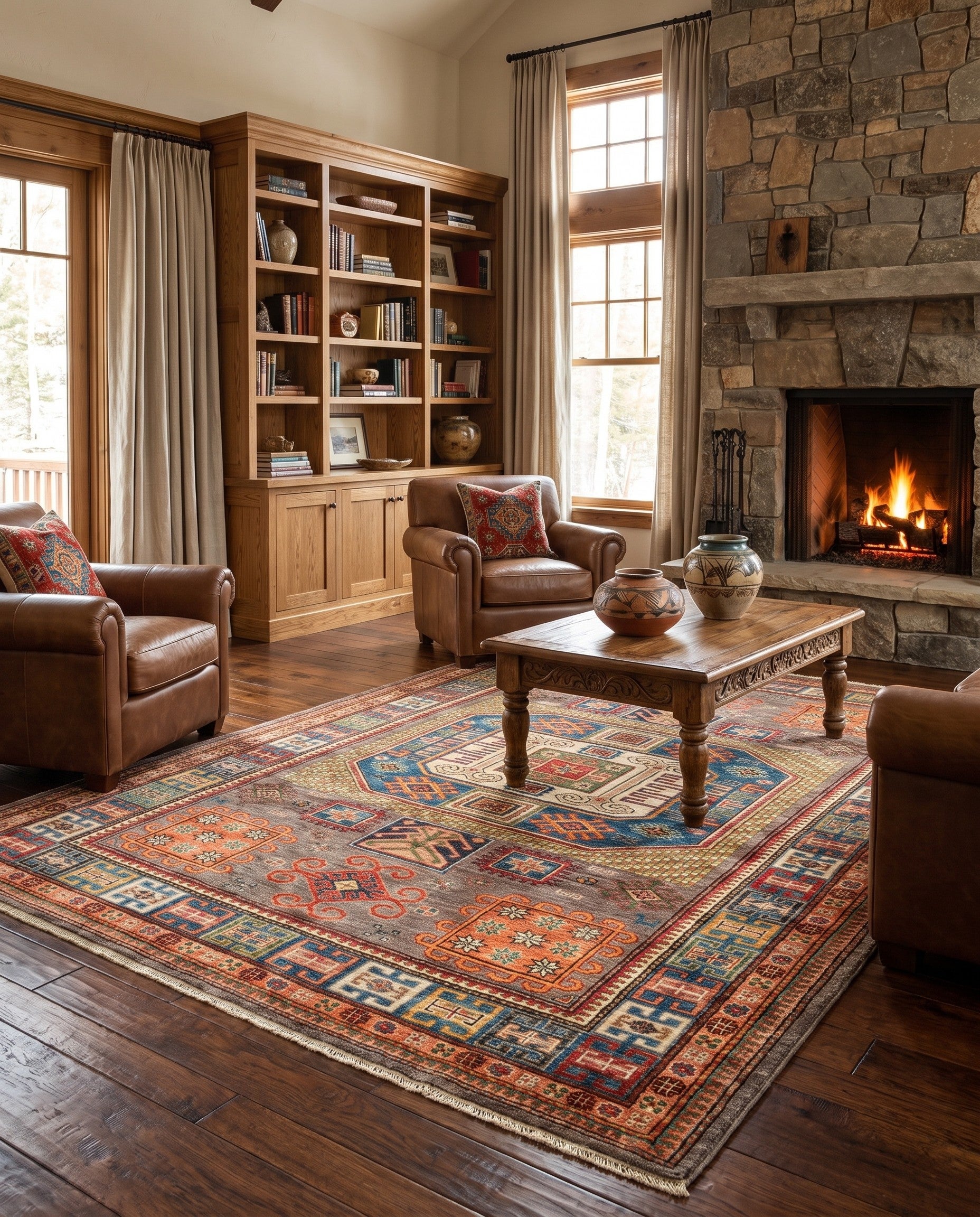 5' 1 x 6' 11 Hand Knotted Kazak Rug
