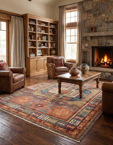 155cm x 210cm Hand Knotted Kazak Rug
