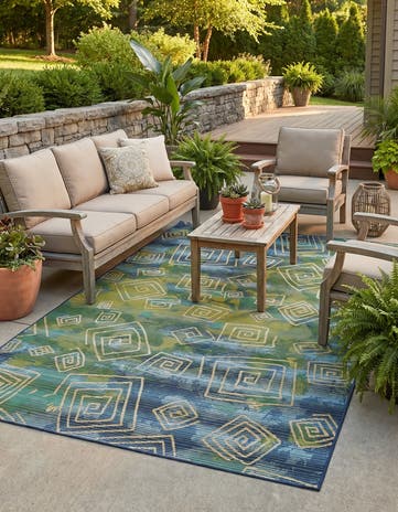 5' 3 x 8' Easy-Clean Modern Indoor / Outdoor Rug