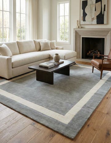 Earl Gray Jill Zarin Border Wool Rug