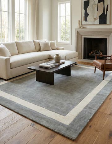 Earl Gray Jill Zarin Border Wool Rug