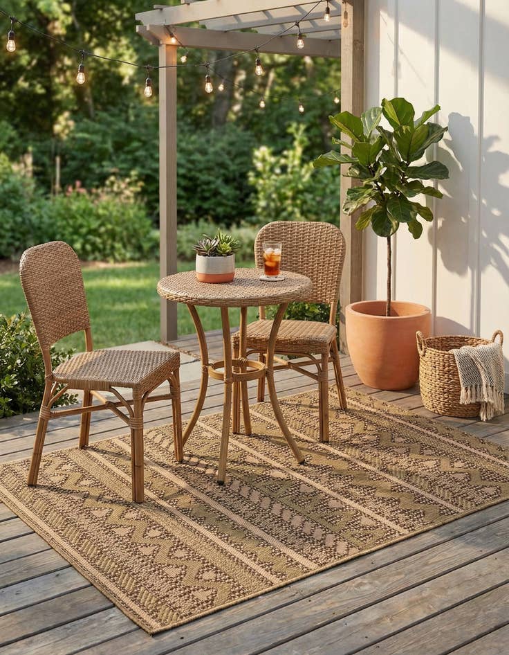 Detail image of 3' 3 x 5' Washable Modern Indoor / Outdoor Rug