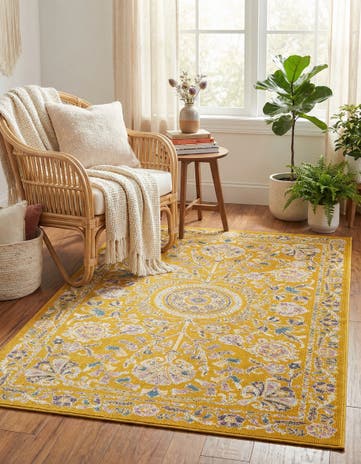 Yellow Gold Blossom Rug