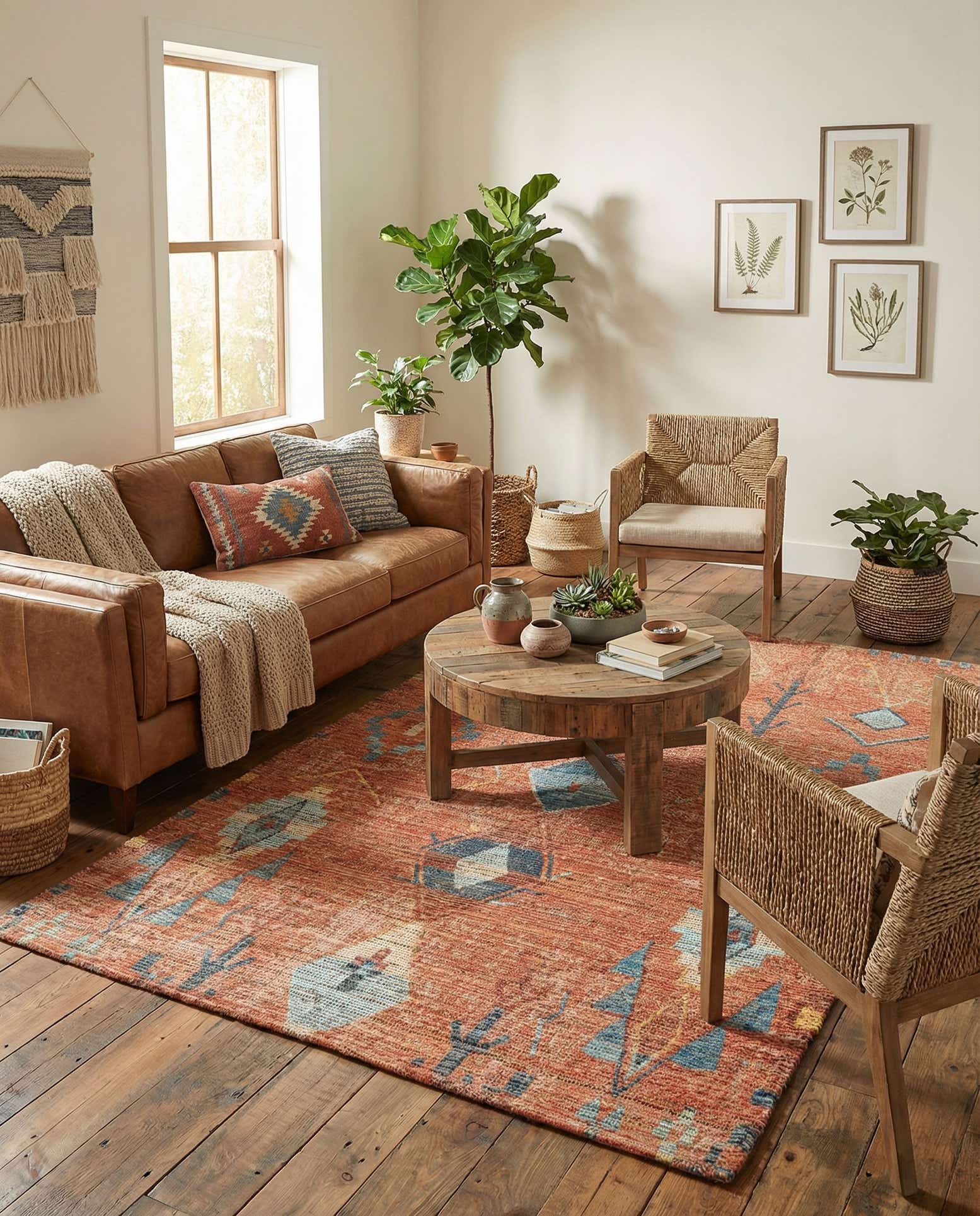 5' 1 x 8' Hand Woven Chenille Jute Rug