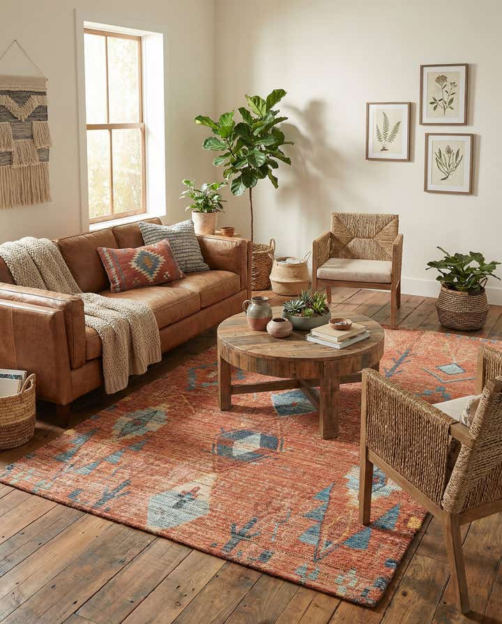 5' 1 x 8' Hand Woven Chenille Jute Rug