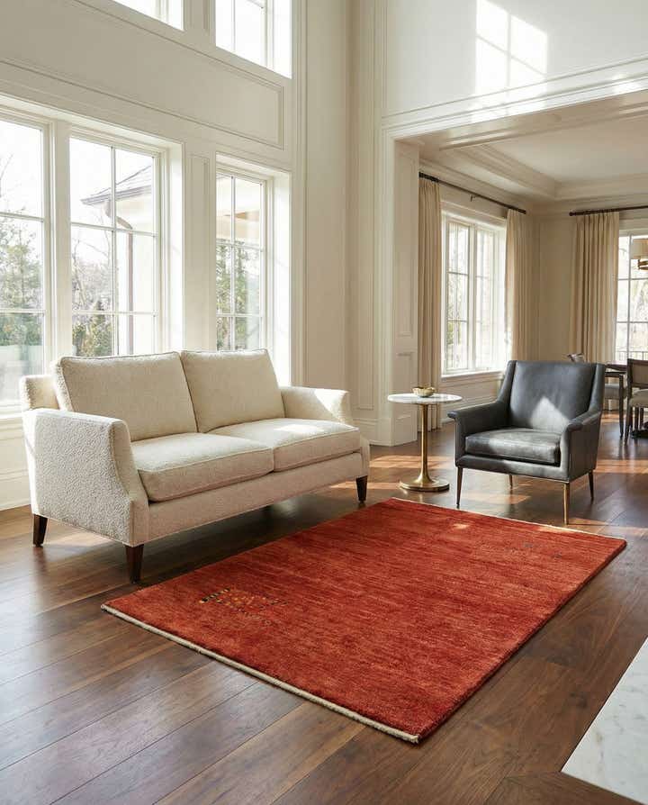 3' 11 x 5' 7 Hand Knotted Gabbeh Persian Wool Rug