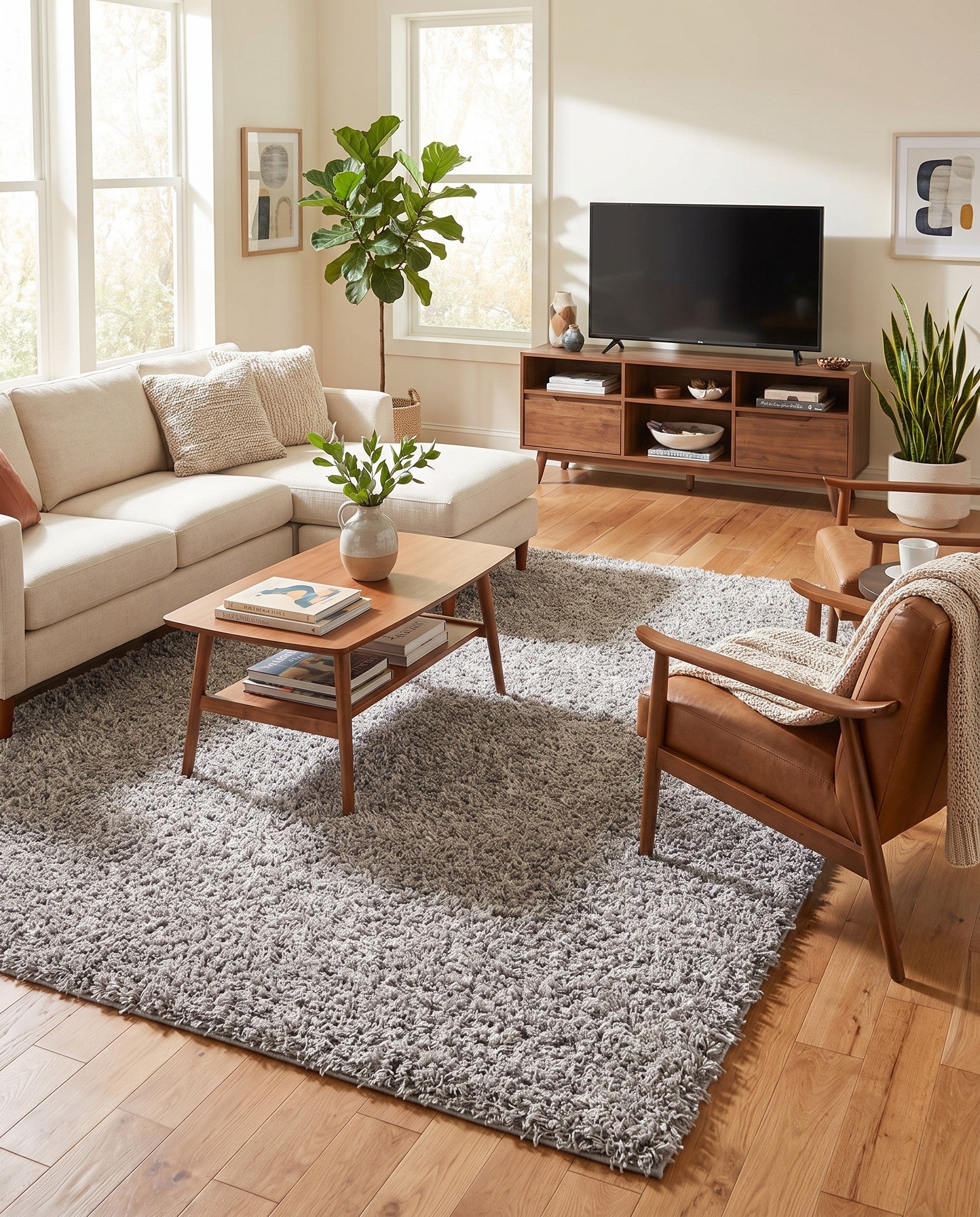 Cloud Gray Comfort Solid Shag Rug