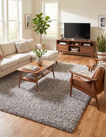 Cloud Gray Comfort Solid Shag Rug