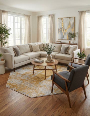 Yellow Finsbury Octagon Rug