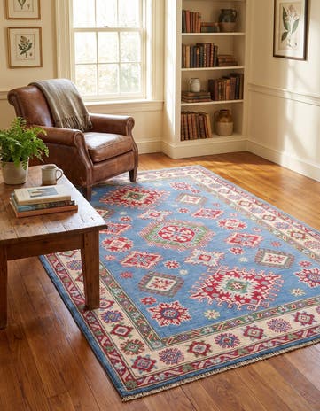 4' x 6' 2 Hand Knotted Kazak Rug
