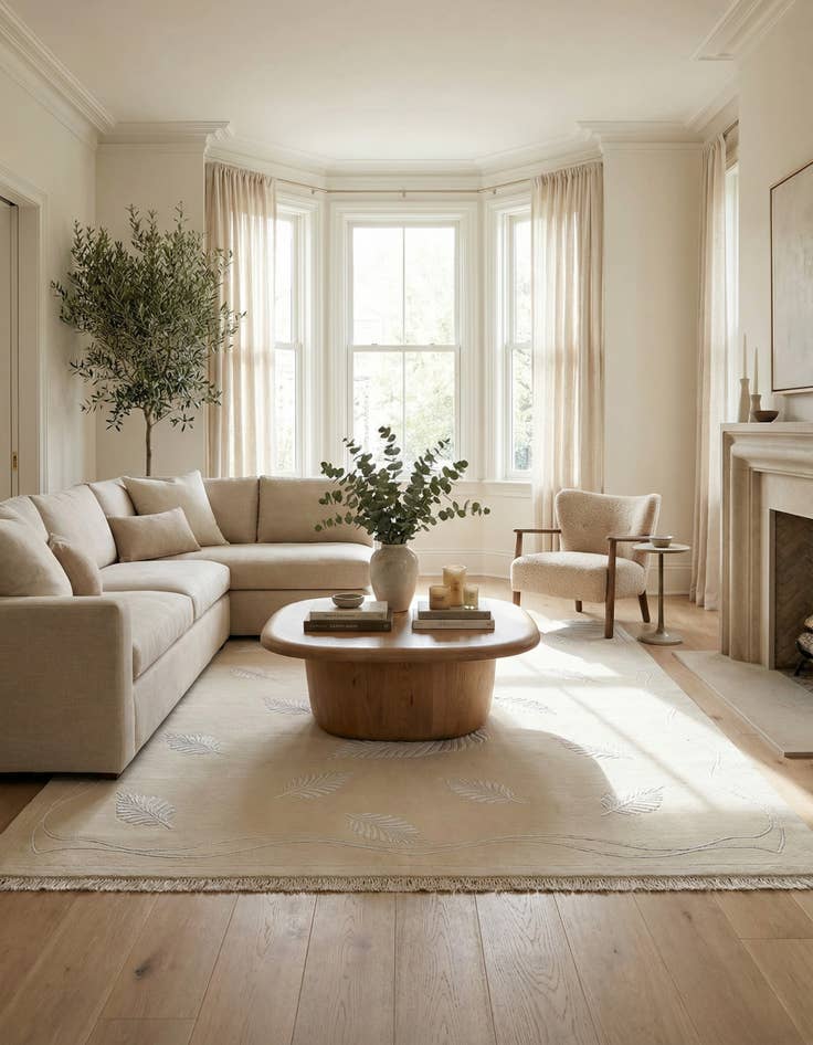 Detail image of 6' 11 x 7' 9 Hand Knotted Darya Wool Square Rug