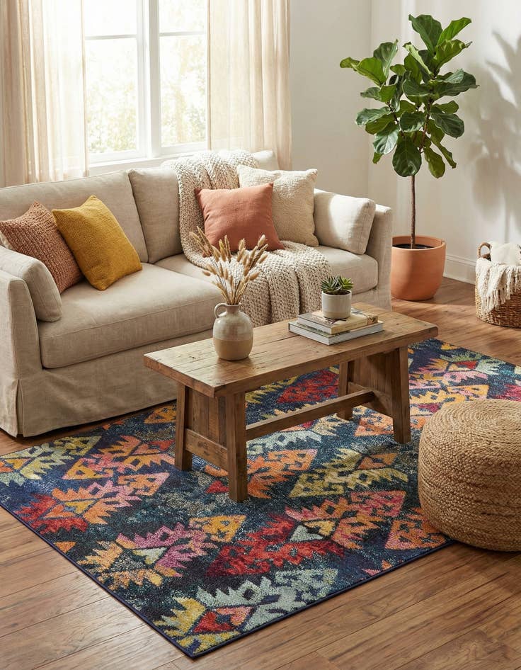 Detail image of 5' x 8' Washable Mesa Rug