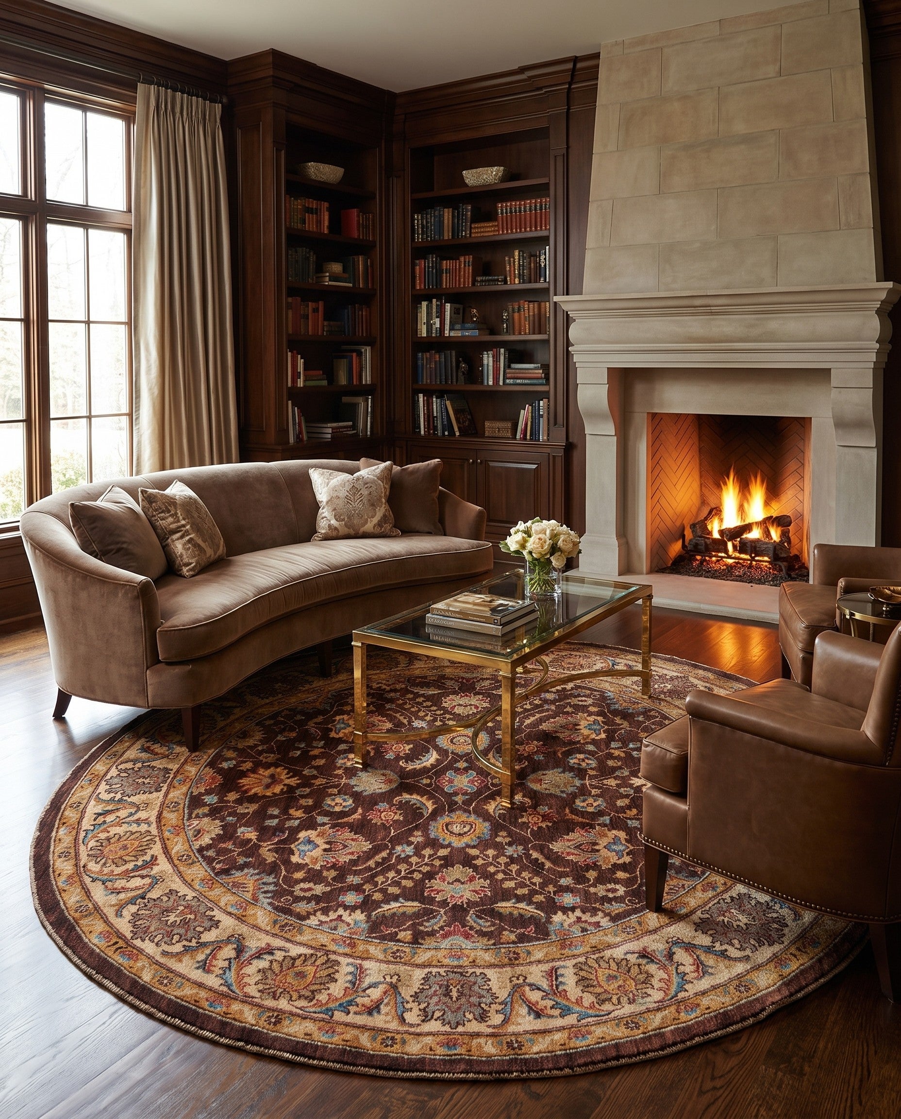 180cm x 180cm Hand Knotted Ziegler Round Rug
