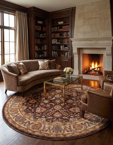180cm x 180cm Hand Knotted Ziegler Round Rug