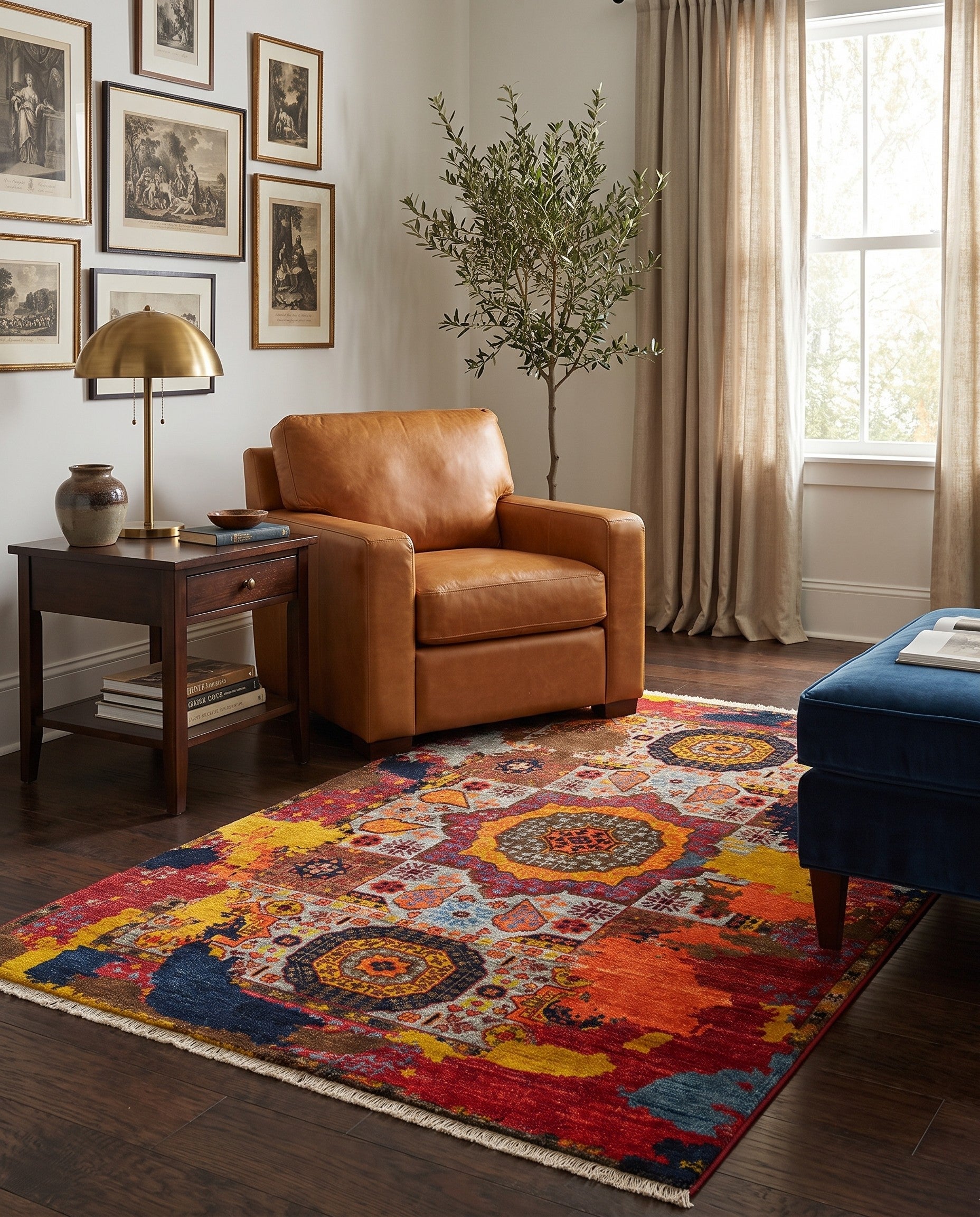 3' 5 x 5' 1 Hand Knotted Mamluk Ziegler Rug