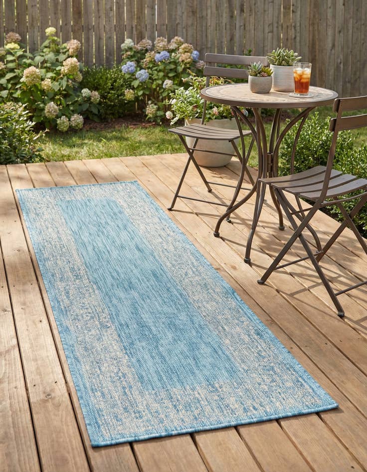 Detail image of 2' x 6' Washable Border Indoor / Outdoor Runner Rug
