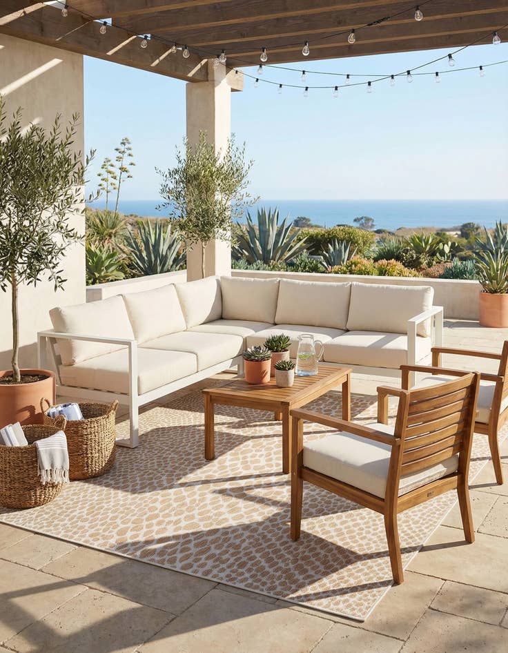 Detail image of 7' 10 x 7' 10  Washable Jill Zarin Cape Town Indoor / Outdoor Square Rug