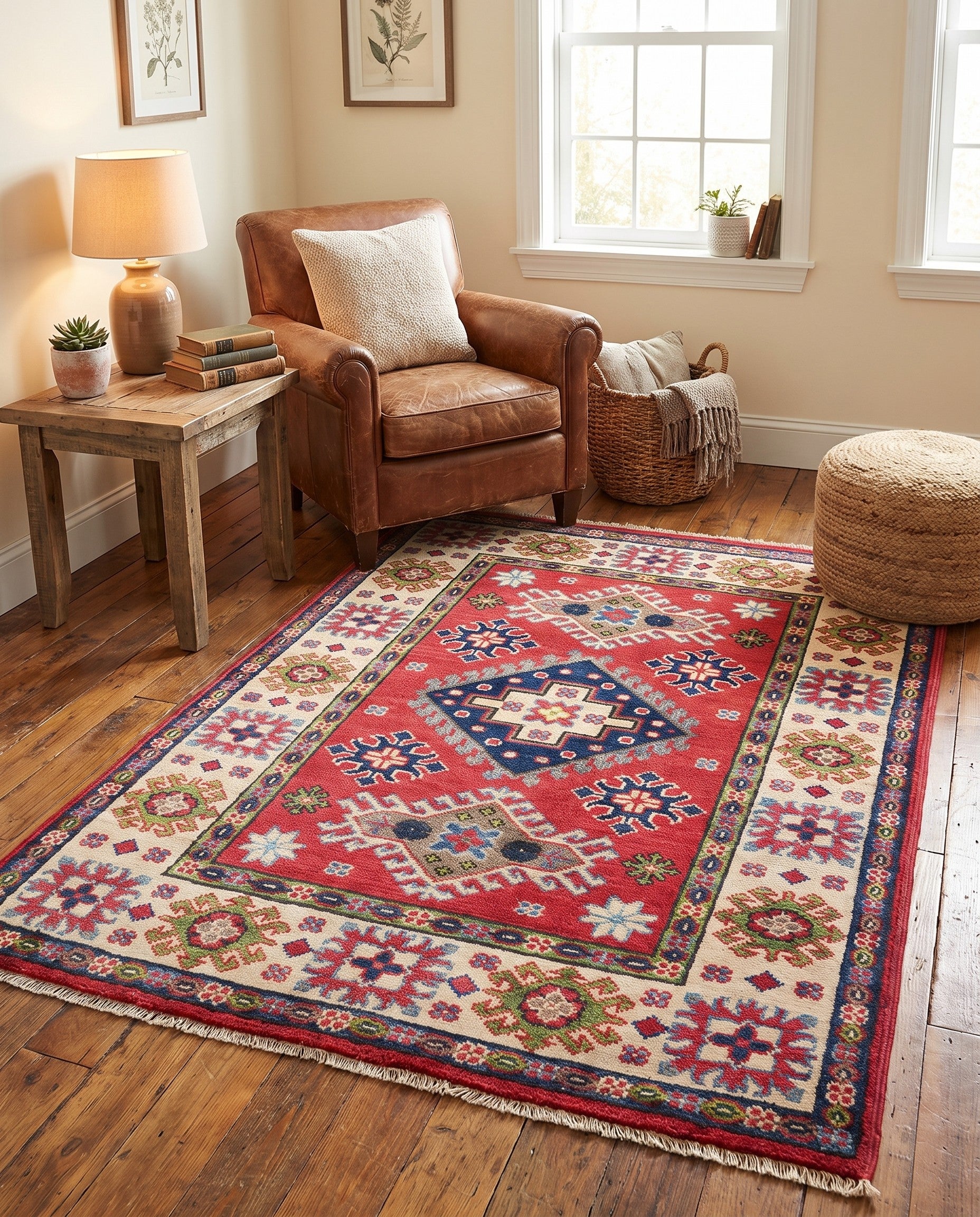 2' 11 x 4' Hand Knotted Kazak Rug