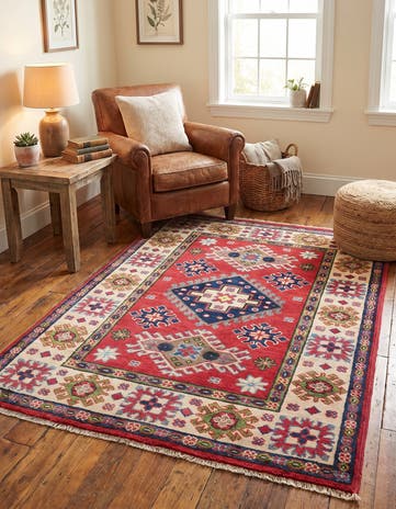 2' 11 x 4' Hand Knotted Kazak Rug