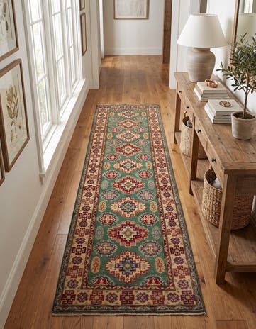 2' 7 x 9' 7 Hand Knotted Kazak Runner Rug