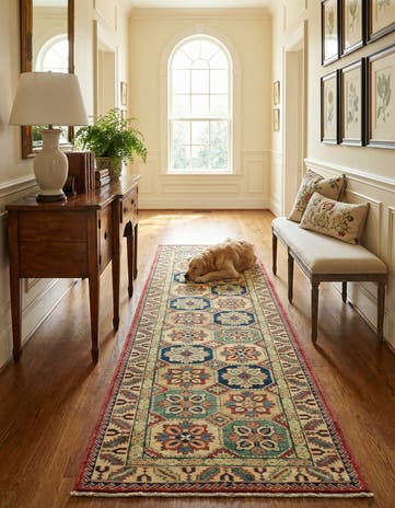 2' 8 x 9' 7 Hand Knotted Kazak Runner Rug