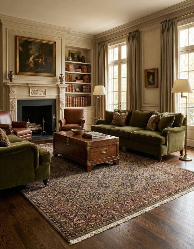 Detail image of 6' 7 x 9' 10 Hand Knotted Farahan Wool Rug