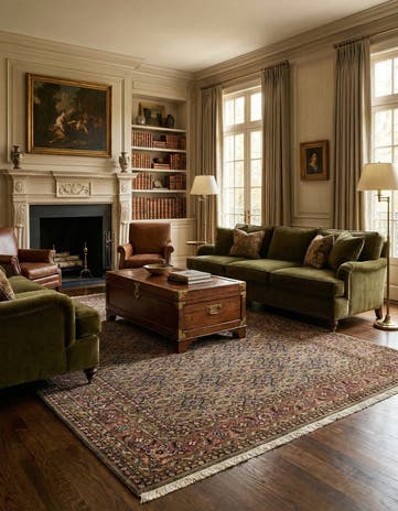 6' 7 x 9' 10 Hand Knotted Farahan Wool Rug