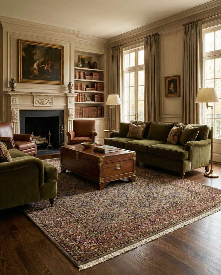 6' 7 x 9' 10 Hand Knotted Farahan Wool Rug
