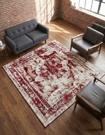 Burgundy Monte Carlo Square Rug