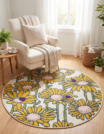 3' 3 x 3' 3 Bloom Round Rug