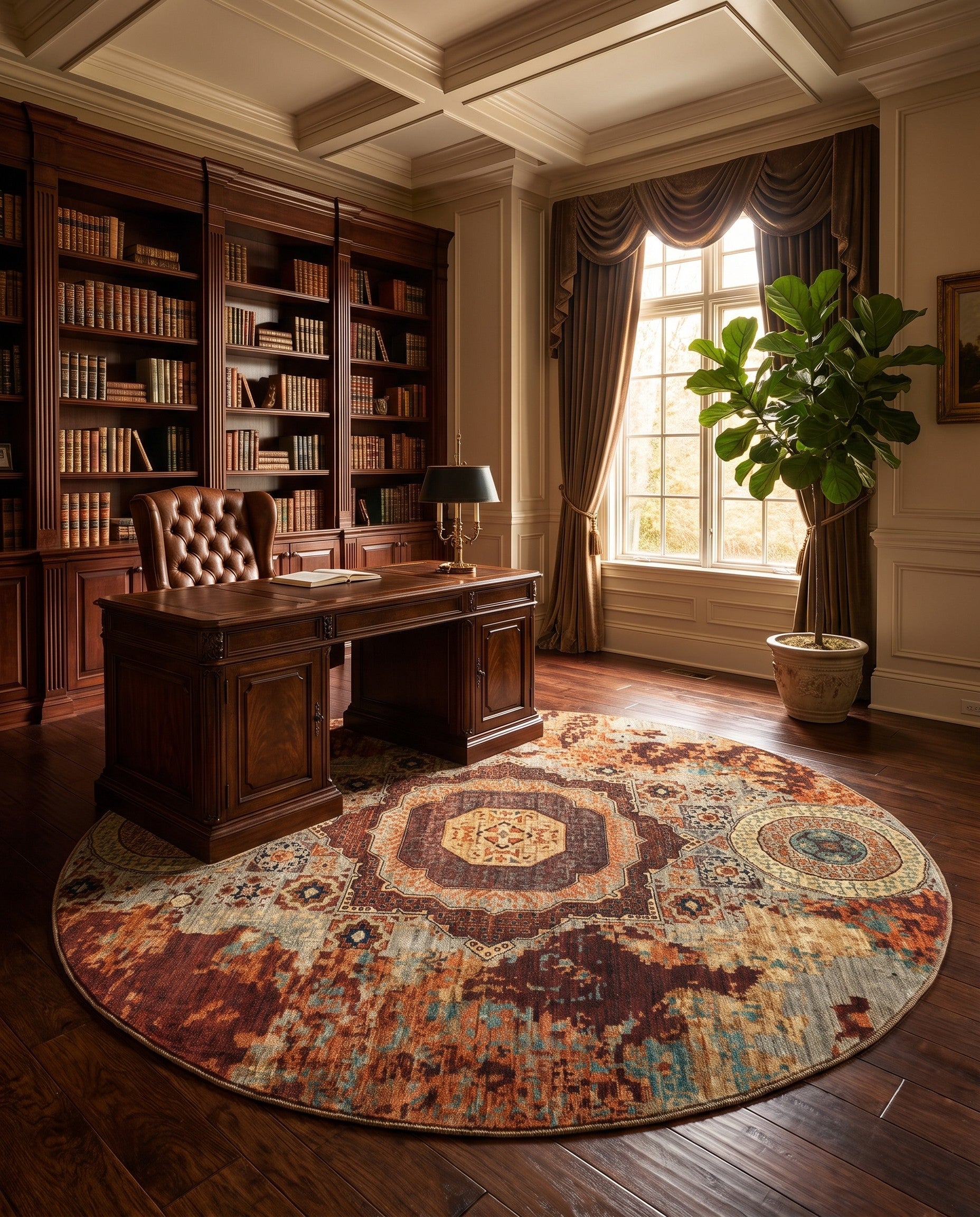 8' 1 x 8' 1 Hand Knotted Mamluk Ziegler Round Rug