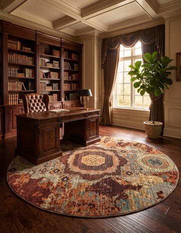 8' 1 x 8' 1 Hand Knotted Mamluk Ziegler Round Rug