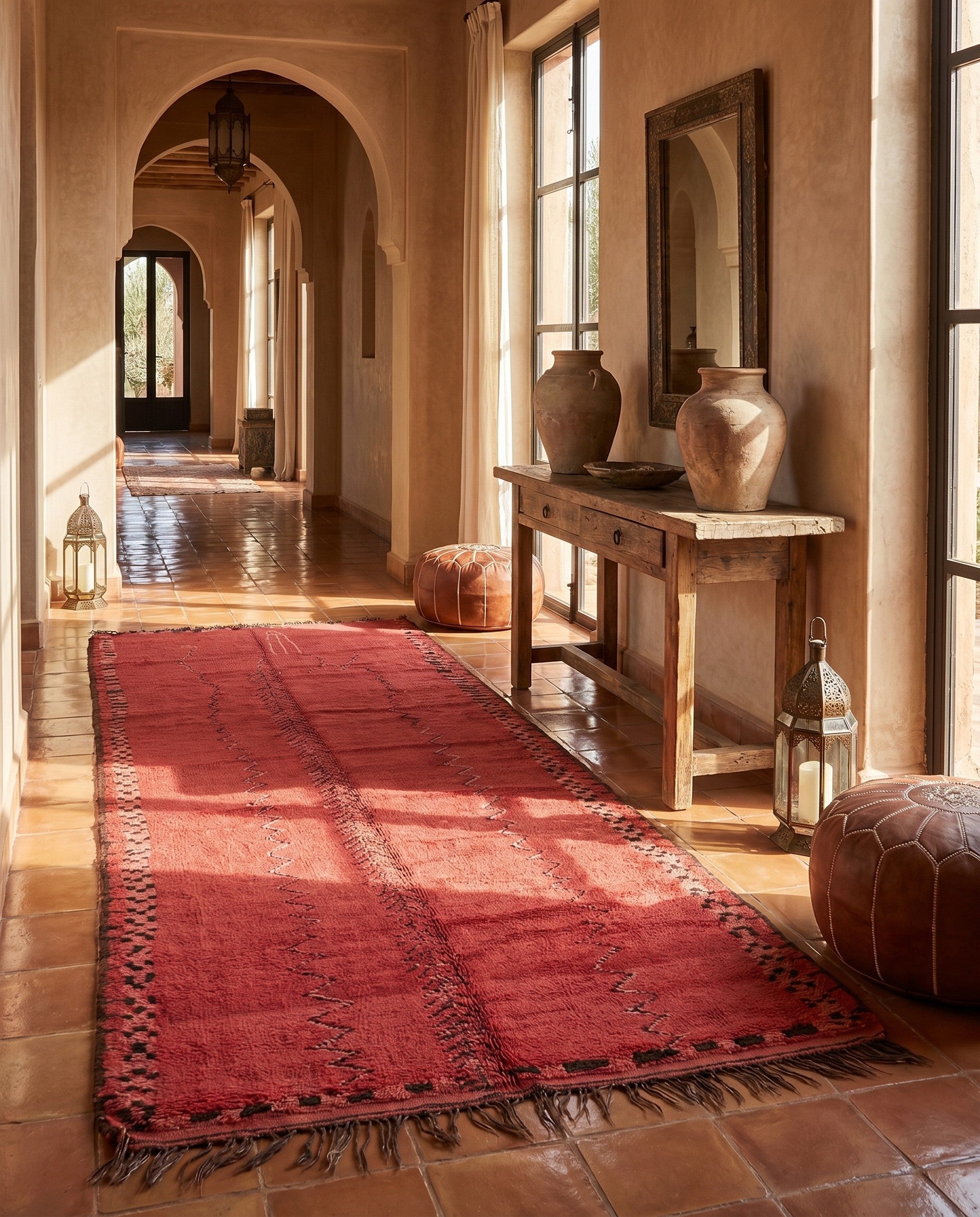 5' 9 x 12' 3 Hand Knotted Moroccan Wool Runner Rug
